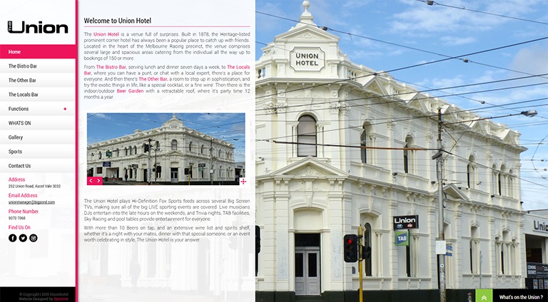 Website Design & Development Portfolio - The Union Hotel