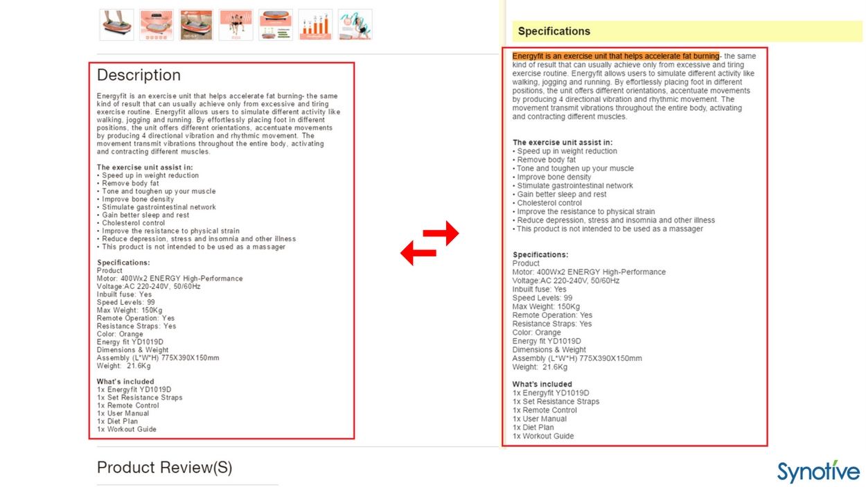 Duplicate Product Descriptions