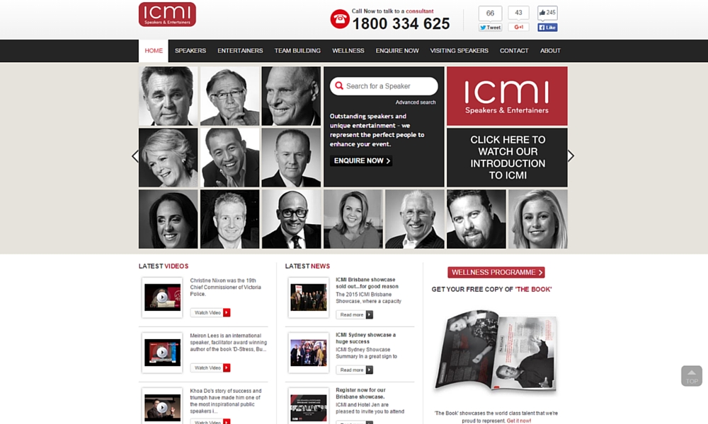 ICMI Speakers and Entertainers Web Design
