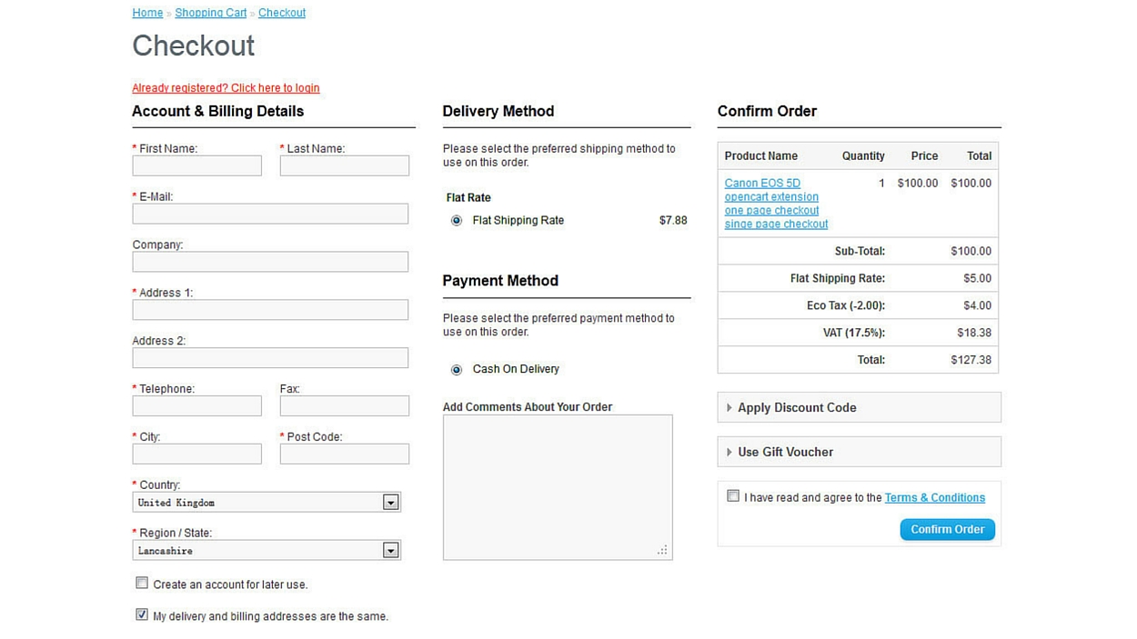 One-Page Checkout